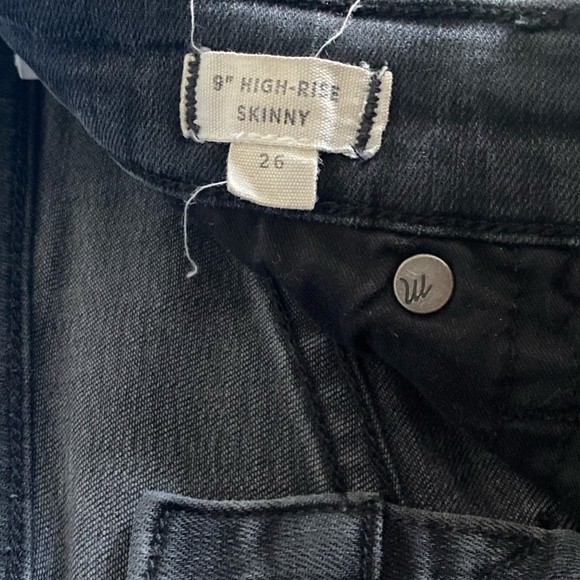 Stretchy High Rise Skinny Button-Fly Washed Black Jeans - Picture 2 of 5